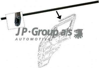 JP GROUP 1186150100 -  Прокладка, боковое стекло